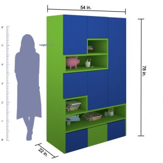 Wardrobe : 3 Door Wardrobe (In Grassy Lush)