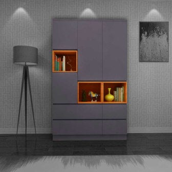 Wardrobe : 3 Door Wardrobe (In Mist Finish)