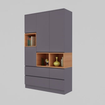 Wardrobe : 3 Door Wardrobe (In Mist Finish)