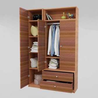 Wardrobe : 3 Door Wardrobe (In Nayana Teak)