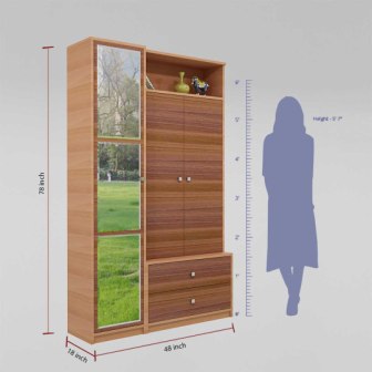 Wardrobe : 3 Door Wardrobe (In Nayana Teak)