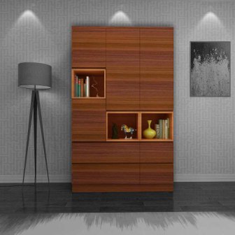 Wardrobe 3 Door Wardrobe (In Planked Walnut Finish)