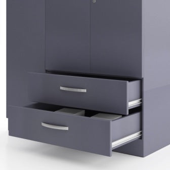 Wardrobe : 3 Door Wardrobe (In Solid Grey)