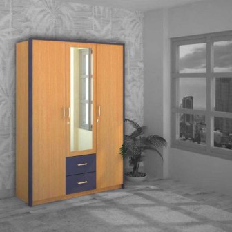 Wardrobe 3 Door Wardrobe (In Tawny Grey Fusion)