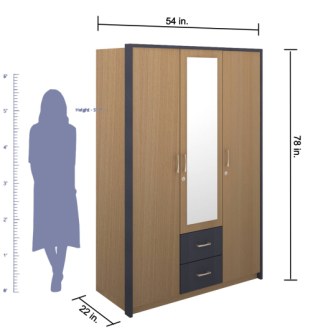 Wardrobe 3 Door Wardrobe (In Tawny Grey Fusion)