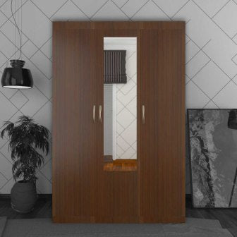 Wardrobe : 3 Door Wardrobe (In Walnut Cairo Finish)