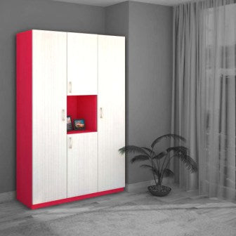 Wardrobe 3 Door Wardrobe (In rose Finish)