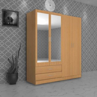 Wardrobe : 4 Door Wardrobe (In Bavarian Beech)