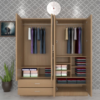 Wardrobe : 4 Door Wardrobe (In Bavarian Beech)