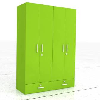 Wardrobe : 4 Door Wardrobe (In Blooming Green)