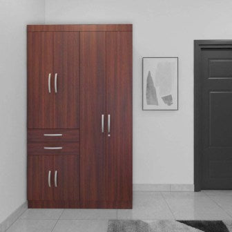 Wardrobe 4 Door Wardrobe (In Classic Walnut)