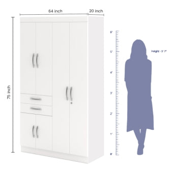 Wardrobe : 4 Door Wardrobe (In Frosty Finish)