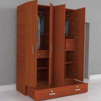  Wardrobe 4 Door Wardrobe (In Oxford Cherry)