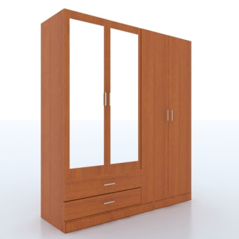 Wardrobe 4 Door Wardrobe (In Oxford Cherry)
