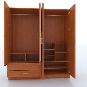 Wardrobe 4 Door Wardrobe (In Oxford Cherry)
