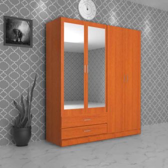 Wardrobe 4 Door Wardrobe (In Oxford Cherry)
