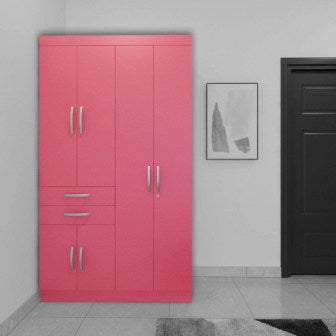 Wardrobe : 4 Door Wardrobe (In Shocking Pink)