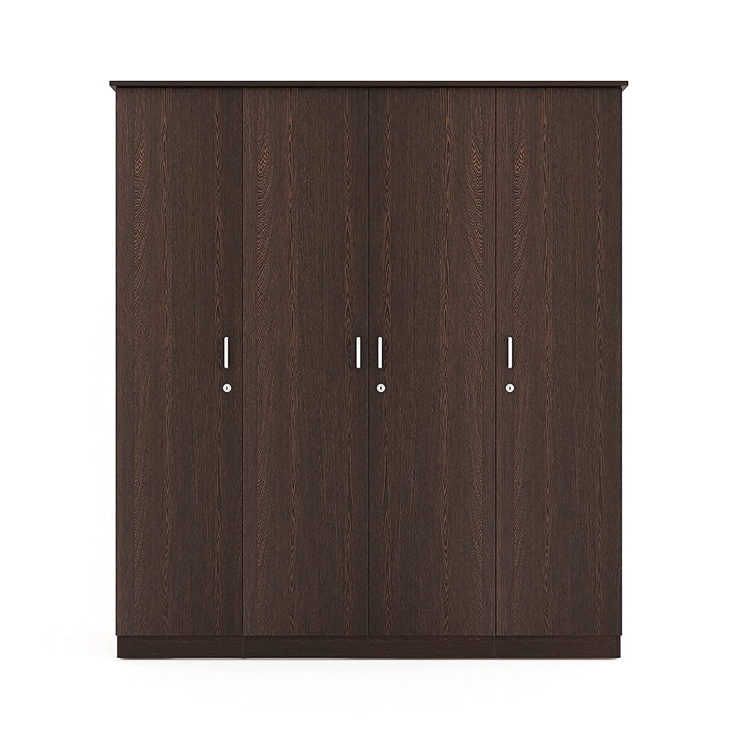 Wardrobe: Engineered Wood 4 Door Wardrobe With Drawer (Wenge)