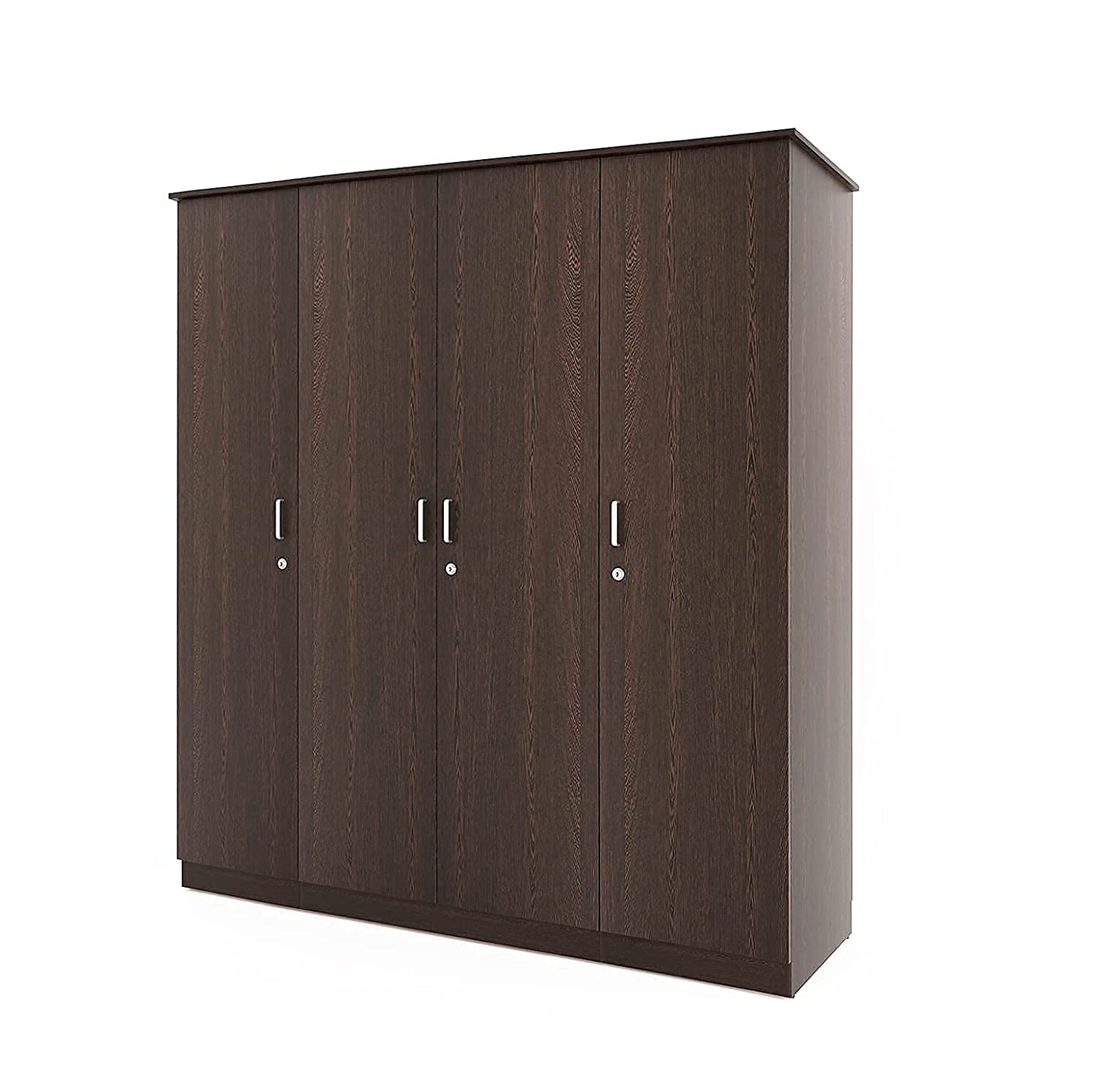 Wardrobe: Engineered Wood 4 Door Wardrobe With Drawer (Wenge)