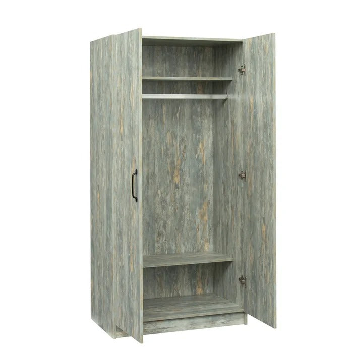 Wardrobe High Wardrobe And Kitchen Cabinet With 2 Doors,Grey
