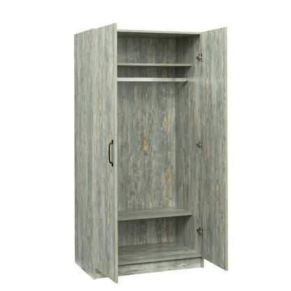 Wardrobe High Wardrobe And Kitchen Cabinet With 2 Doors,Grey