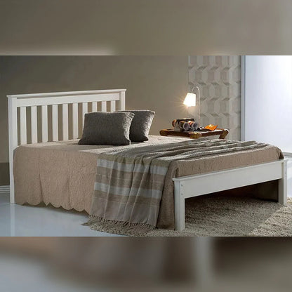 Double Bed: Antique Pine Wooden Bed