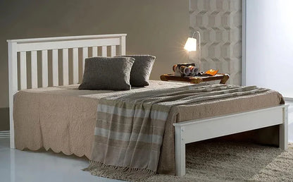 Double Bed: Antique Pine Wooden Bed