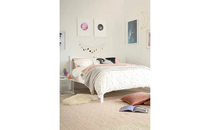Double Bed: Antique Pine Wooden Bed