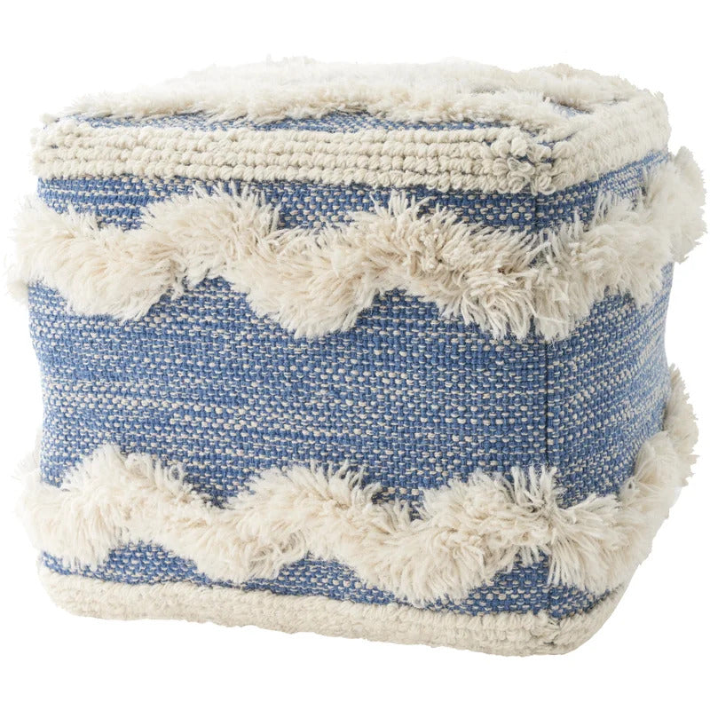 Foot Stool : Square Chevron Pouf Ottoman