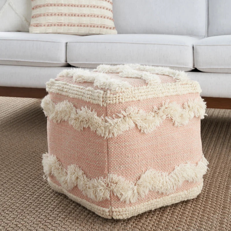 Foot Stool : Square Chevron Pouf Ottoman