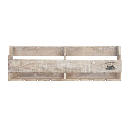 Wine Racks : 10 Bottle Solid Wood Wall Mounted Wine Bottle & Glass Rack in Brown