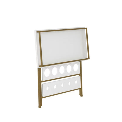 Wine Racks : 5 Bottle Floor Wine Bottle & Glass Rack in Gold/White