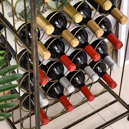 Wine Racks : Floor Wine Bottle Rack in Antique Bronze