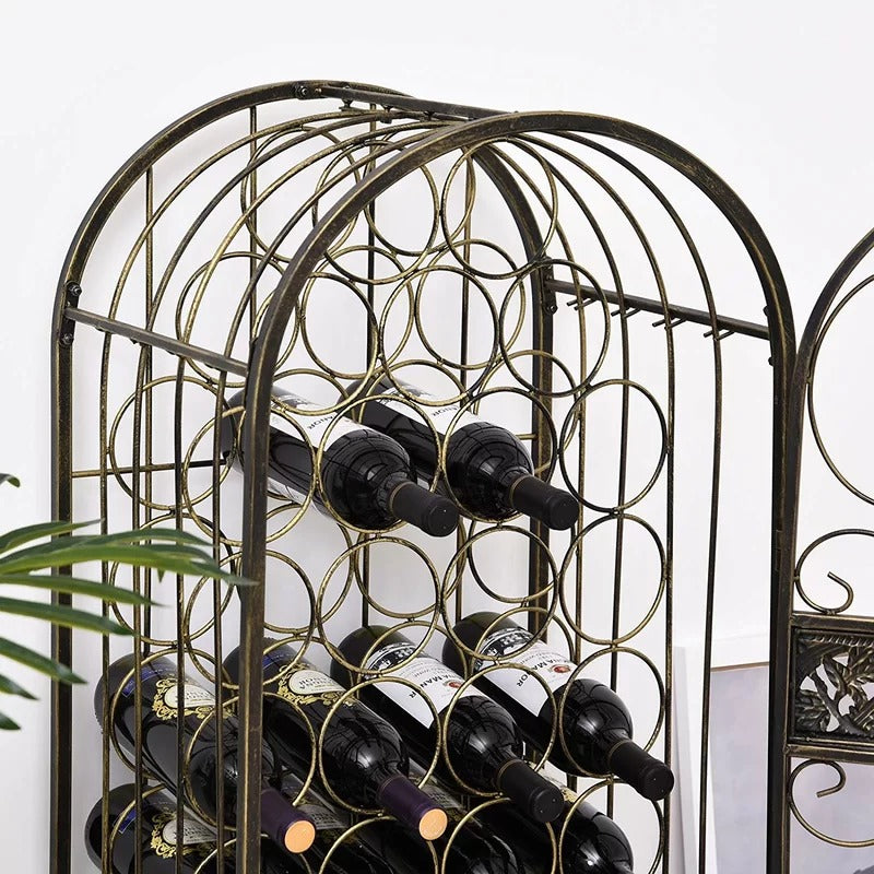 Wine Racks : Floor Wine Bottle Rack in Antique Bronze