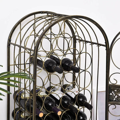 Wine Racks : Floor Wine Bottle Rack in Antique Bronze