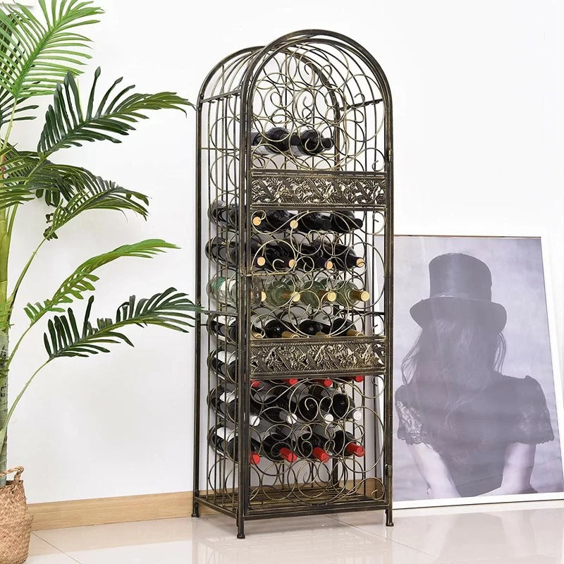 Wine Racks : Floor Wine Bottle Rack in Antique Bronze