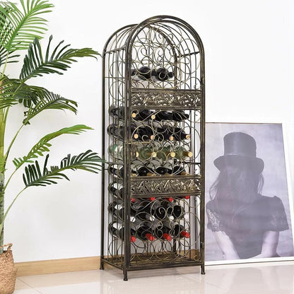 Wine Racks : Floor Wine Bottle Rack in Antique Bronze