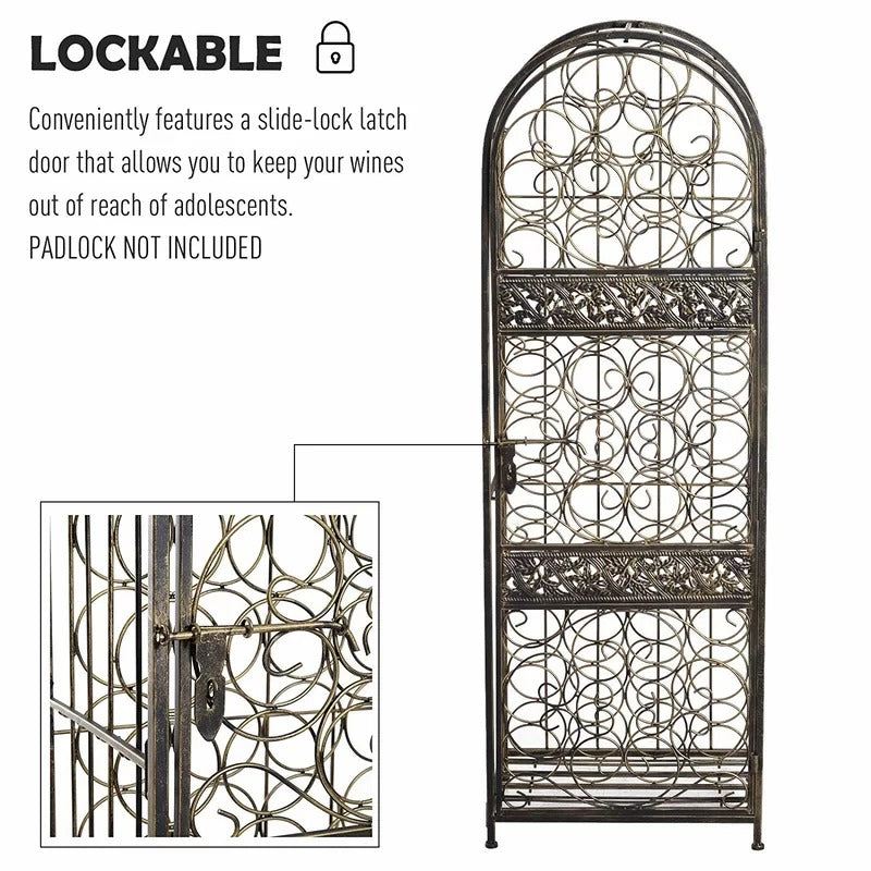 Wine Racks : Floor Wine Bottle Rack in Antique Bronze