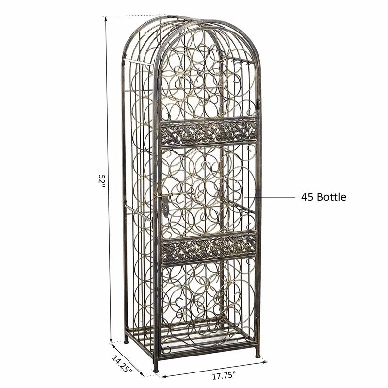 Wine Racks : Floor Wine Bottle Rack in Antique Bronze