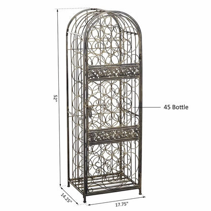 Wine Racks : Floor Wine Bottle Rack in Antique Bronze