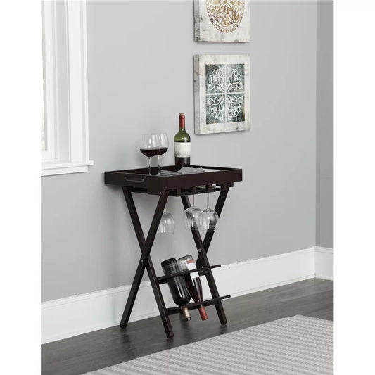 Wine Racks : Floor Wine Bottle & Glass Rack in Dark Cherry
