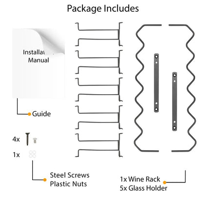 Wine Racks : Sk 6 Bottle Hanging Wine Bottle & Glass Rack