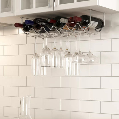 Wine Racks : Sk 6 Bottle Hanging Wine Bottle & Glass Rack