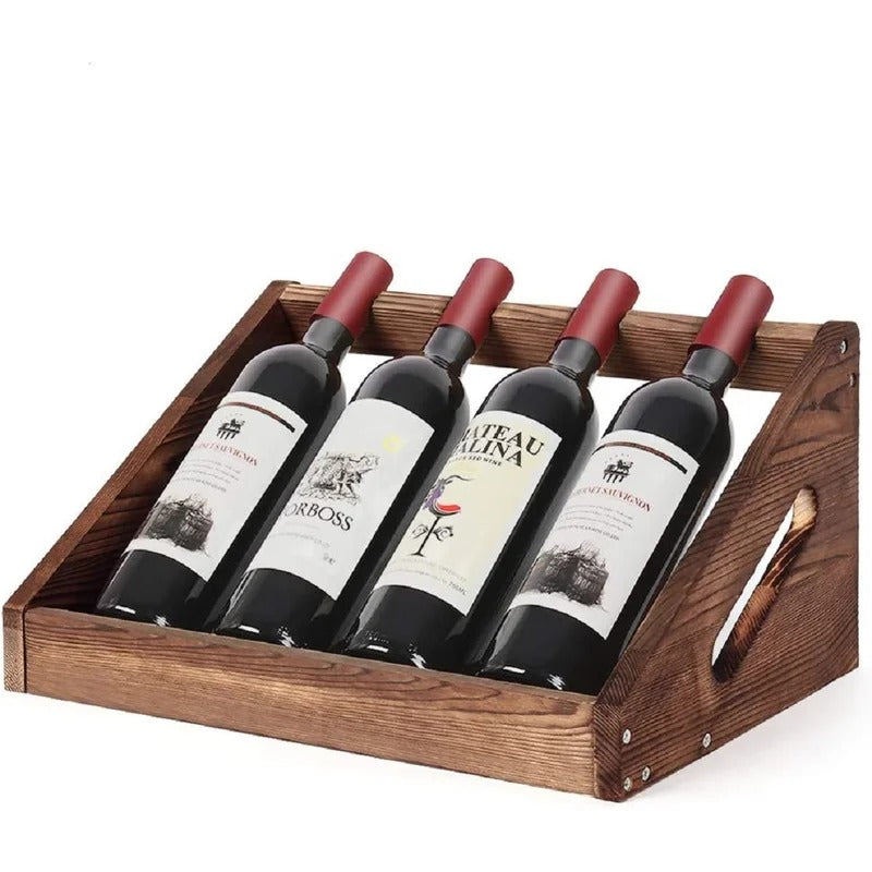 Wine Racks : Solid Wood Tabletop Wine Bottle Rack