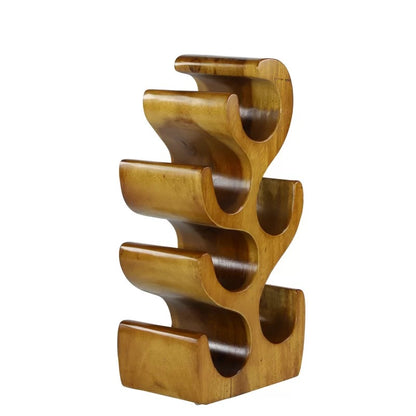 Wine Racks : Solid Wood Tabletop Wine Bottle Rack in Brown