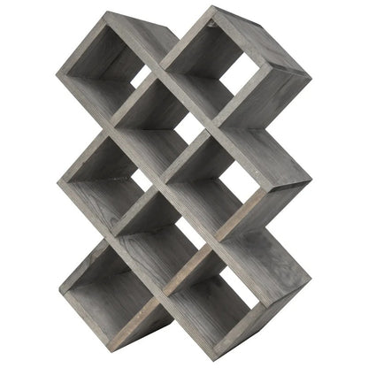 Wine Racks : Solid Wood Tabletop Wine Bottle Rack in Gray