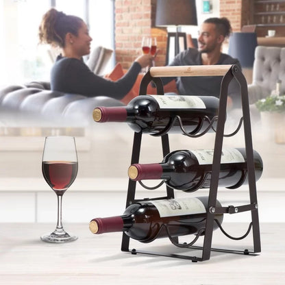 Wine Racks : Tabletop Wine Bottle Rack in Copper
