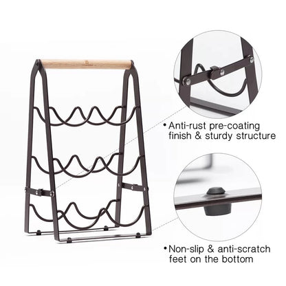 Wine Racks : Tabletop Wine Bottle Rack in Copper