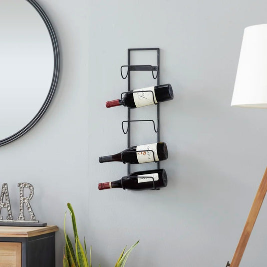 Wine Racks : Wall Mounted Wine Bottle Rack in Black