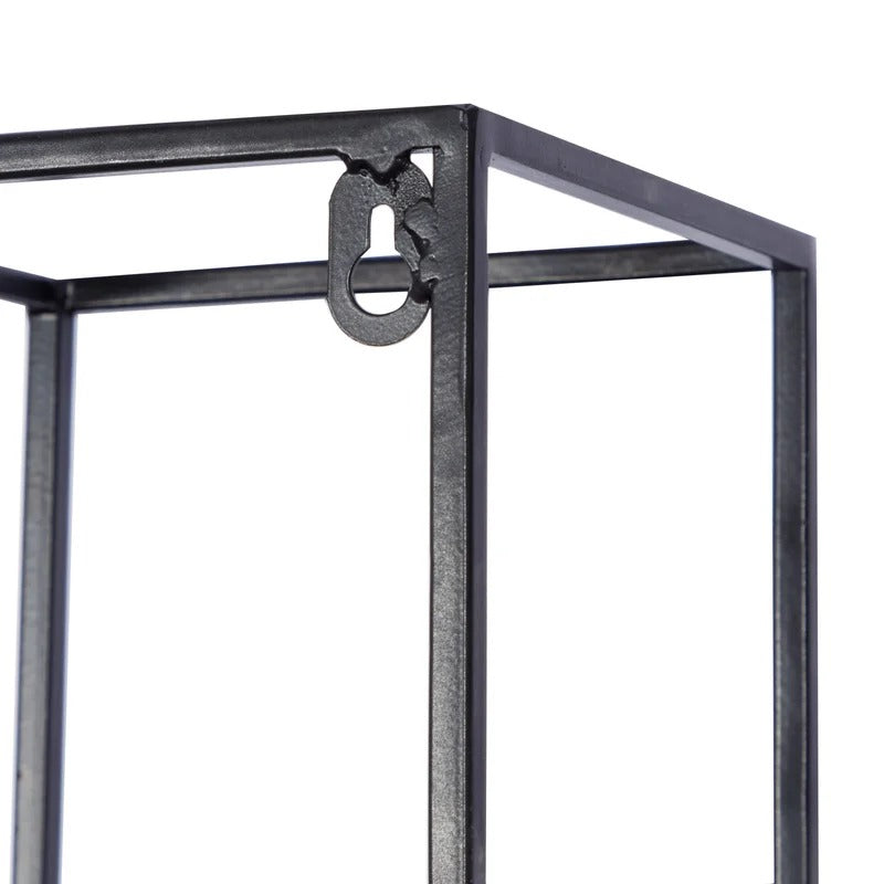 Wine Racks : Wall Mounted Wine Bottle & Glass Rack in Black/Brown